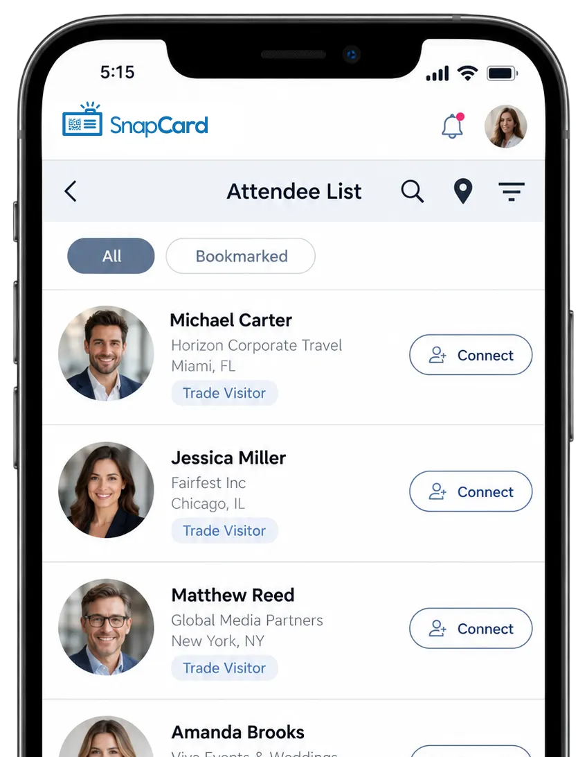 SnapCard attendee list